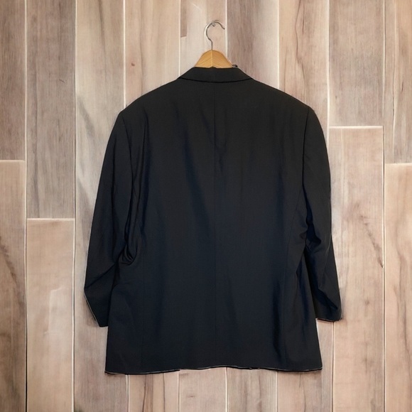 Pronto Uomo Men's Navy Blue Solid Wool Two Button Front Blazer Size 48R - Picture 2 of 7